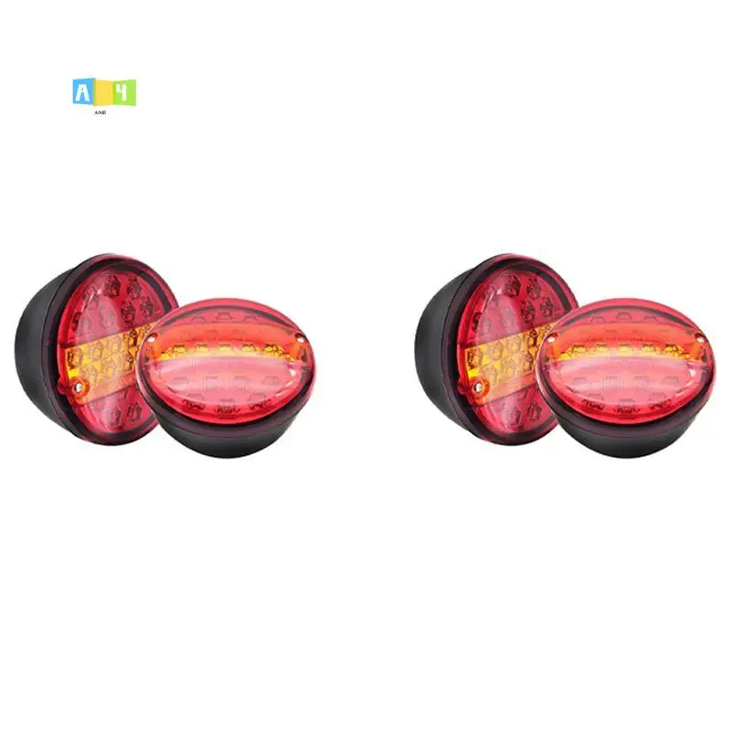 

A04E-4 шт. 12В 24В 20 LED универсальные круглые задние фонари для прицепов и грузовиков: стоп-сигнал, указатель поворота, габаритный огонь