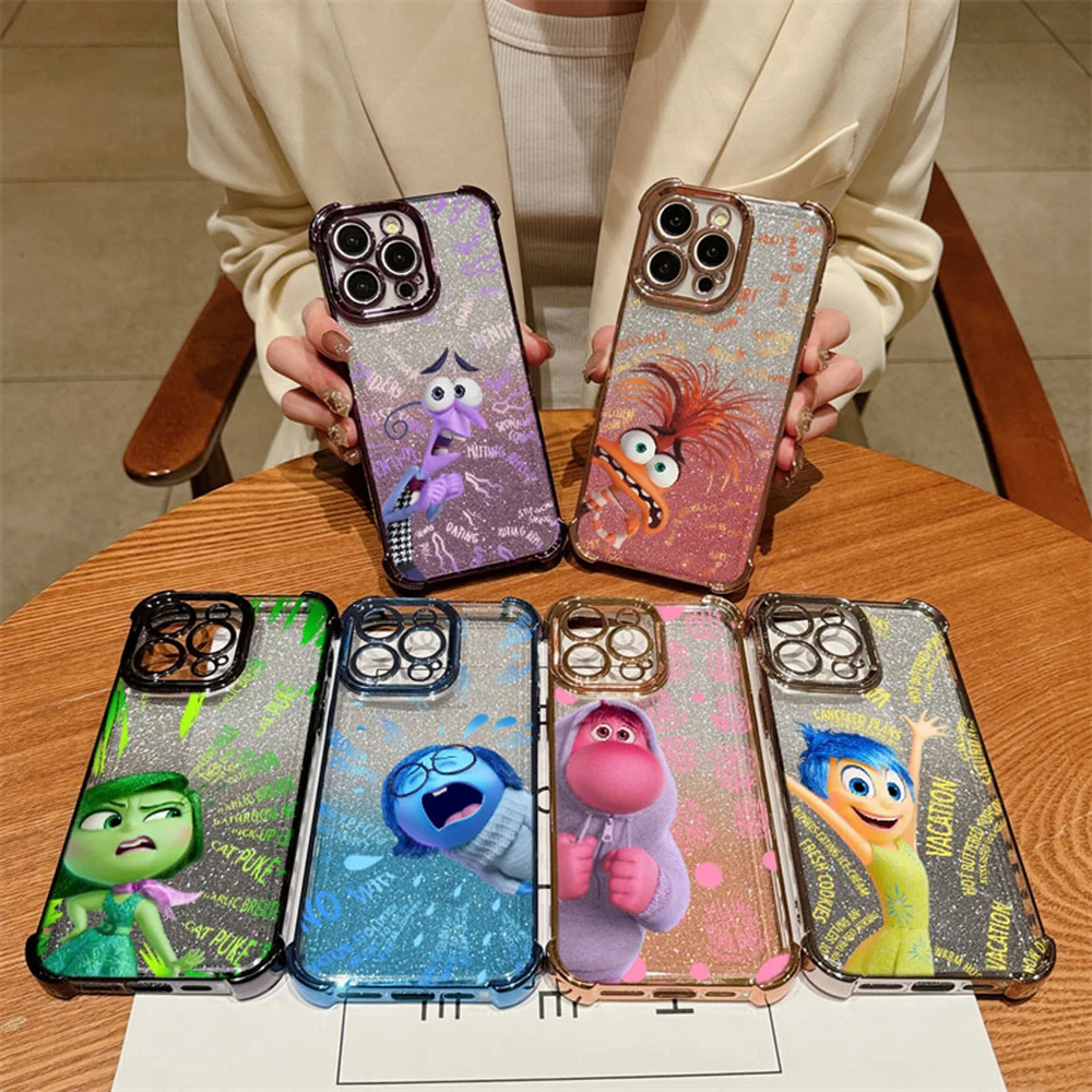 

Inside Out 2 Disneys Plating Case for Oppo Realme C55 C53 C30 C35 C33 C31 C15 9 7 5 5S Pro Plus 4G 5G Anti-Fall Airabag Cover