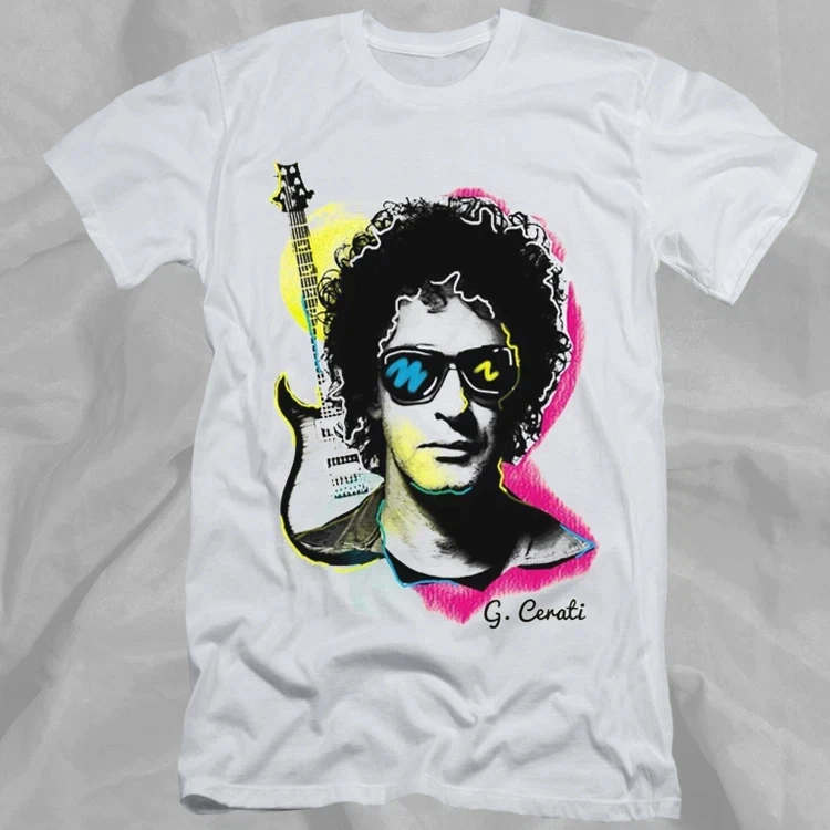 Camiseta Cerati Soda Stereo Signature de algodón puro con estampado, adecuada para hombres, adecuada para todas las estaciones