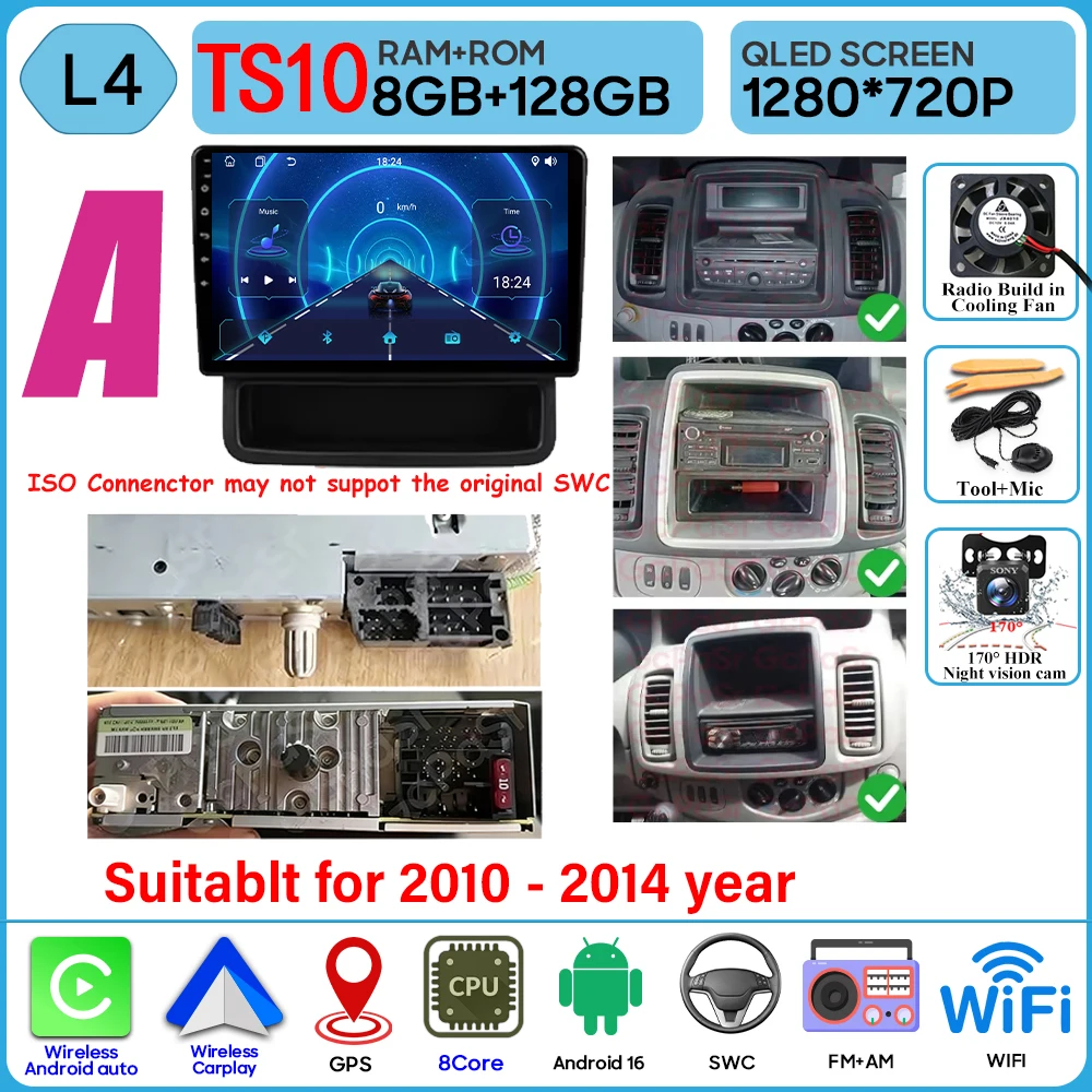 Autoradio Voor Renault Trafic 2 Voor Opel Vivaro EEN Voor Nissan primastar 2001-2014 Video Player Carplay Geen 2din multimedia GPS BT