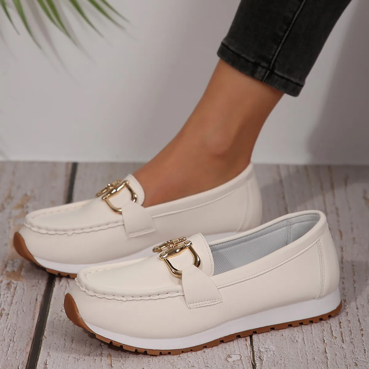Summer Hollow Out New Style Pu Leather Driving Loafers for Middle Aged & Elderly Women, Soft Bottom Wedge Heels Loafers