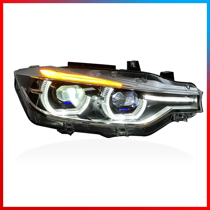 

Подходит для фар F30 2013-2018 3 серии F3 в сборе, модифицированных высококачественных дневных ходовых огней, светодиодных линз, фар