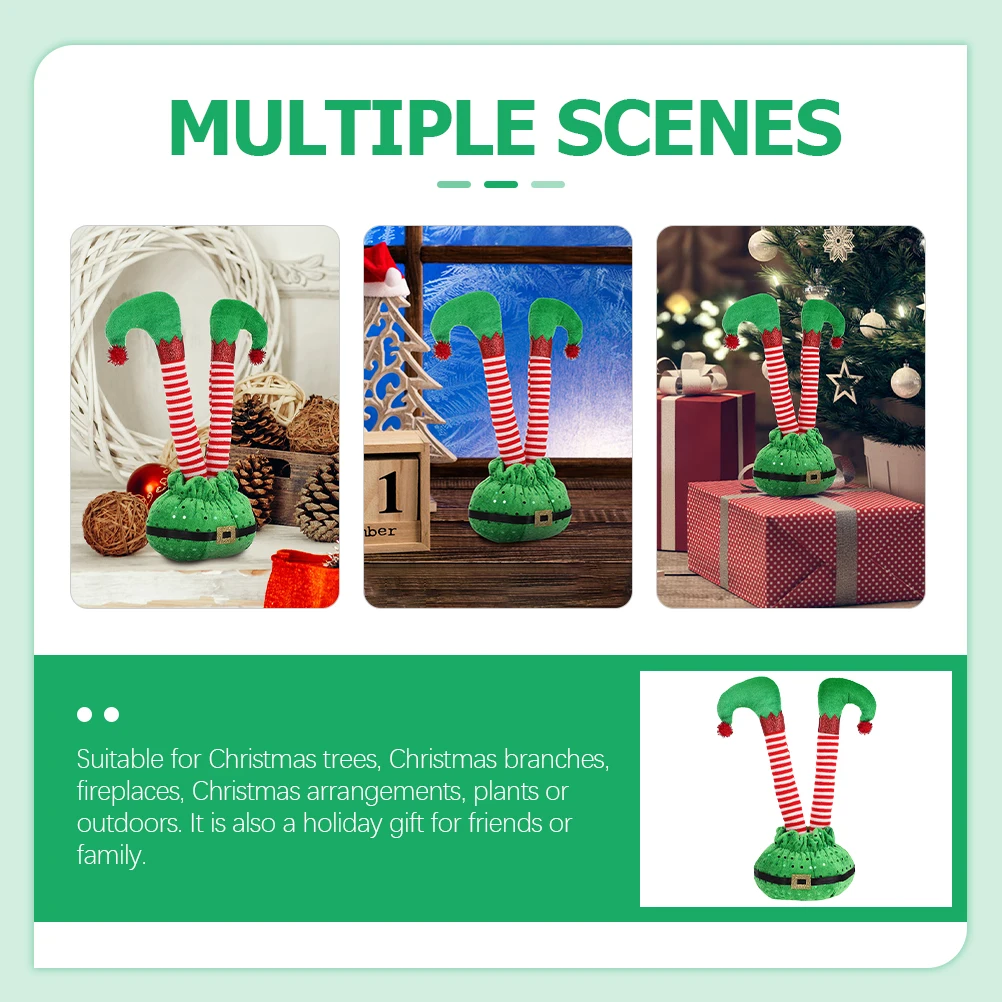 

2Pcs Elf Legs Decoration for Christmas Tree Fireplace Brightly Colored Reusable Safe Materials Home Garden Lawn Yard nament