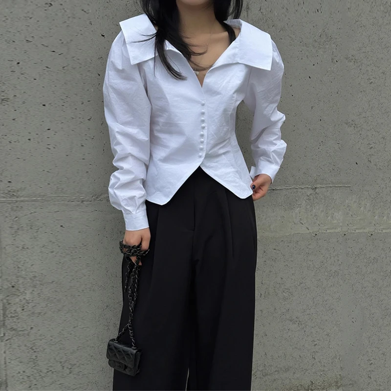 Retro ลายยาว Sve irt + Layered Wrap Top + Draped West กางเกง Tee ชิ้นชุด Chic ฤดูใบไม้ร่วง Faion ผู้หญิงชุด