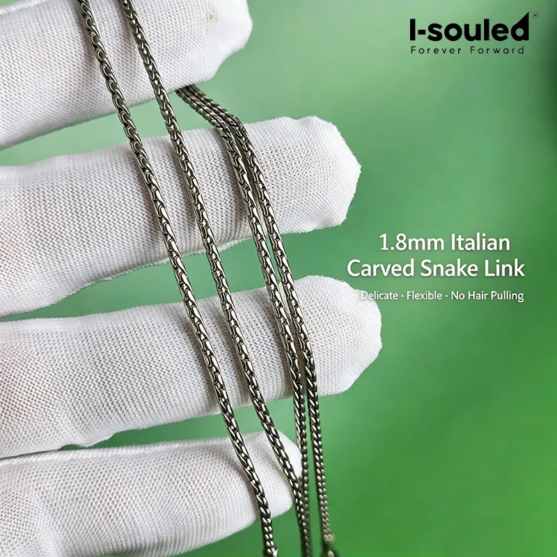 Pure Titanium 1.8mm Snake Chain Necklace for Men Ultra Lightweight Jewelry