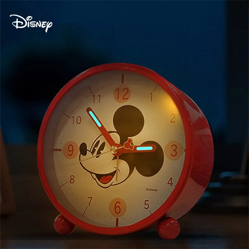 Disney For Children Alarm Clock Mickey Mouse Spider Man 4 Inch Timer Cartoon Student Girl Kid Gift Quartz Tick Beep Back Light