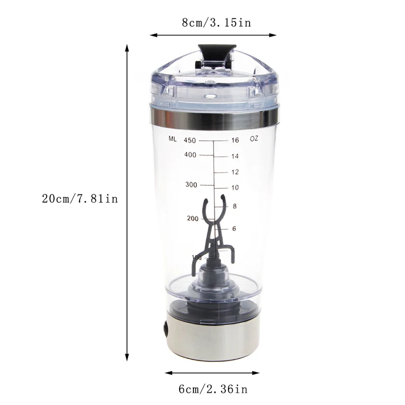 

450 мл протеиновый шейкер BPA, бутылка для воды, электрический автоматический миксер для умной чашки