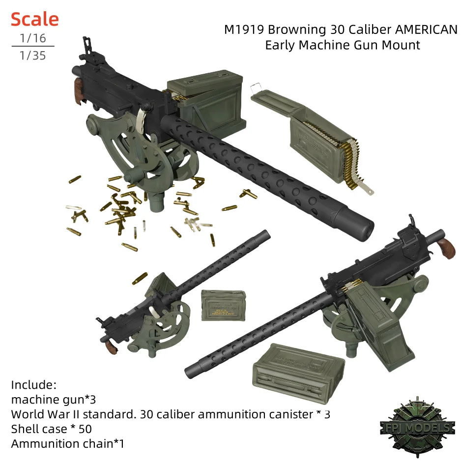1/16 1/35 スケール M1919 ブローニング 30 口径アメリカ初期機関銃