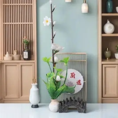 

Sushi Platter Decor Faux Plants Indoor Flower Adornment Simulation Flower and Plants Stable Base Easy to Use Sushi Platter Decor