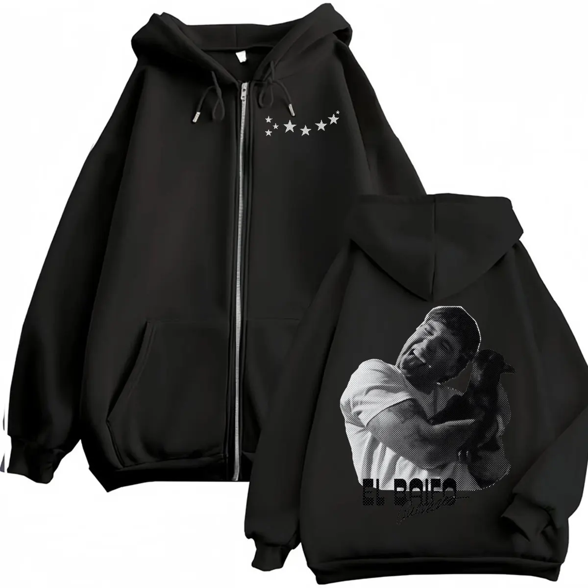 Rapper Quevedo Buenas Noches Tour Zip Up Hoodie Women Men Harajuku Sweatshirt Streetwear Hip Hop Zipper Hooded Jacket Outerwear