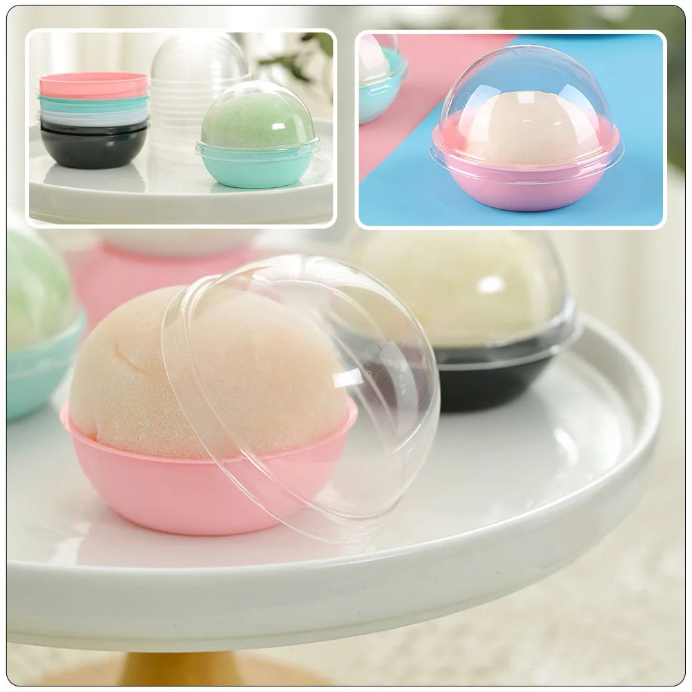 100Pcs Moon Cake Packaging Boxes Transparent Dome Lid Mini Cupcake Containers Bakery Dessert Storage Food Protective Box