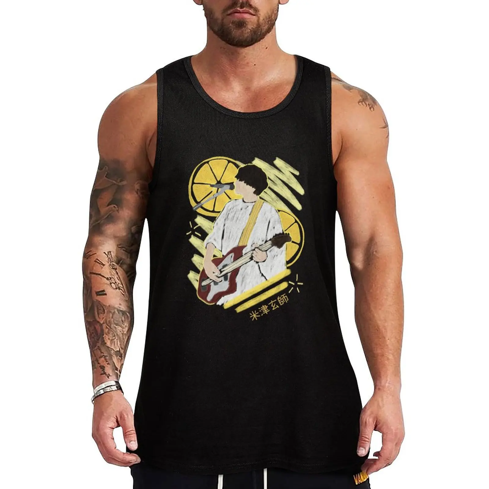 [Yonezu Kenshi] The Big lemon brother Tank Top Cotton Tank Top Soft Casual Sleeveless Shirt