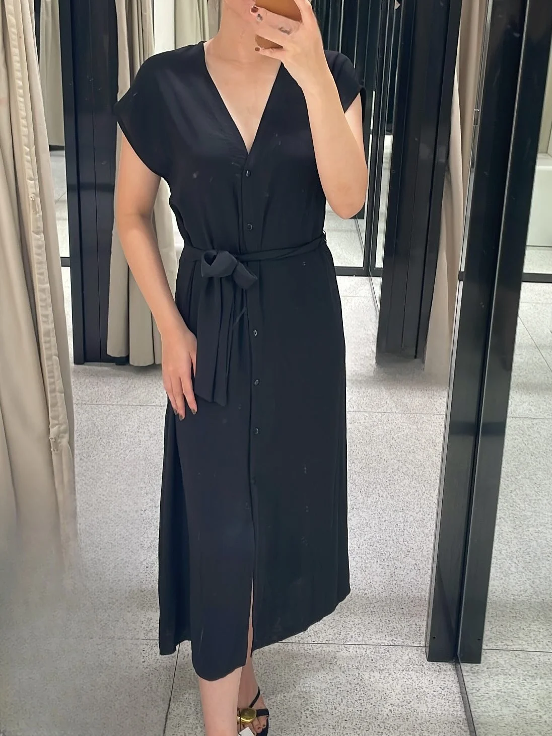 

Simple retro cotton and linen black sleeveless dress female fashion commuting office ladies shirt dress 2025 summer