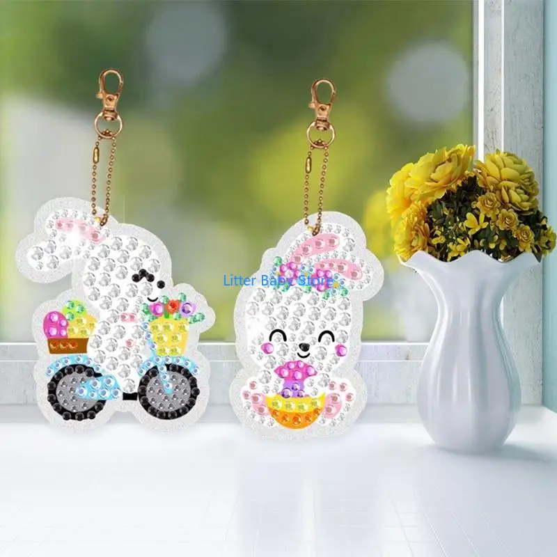 

N80C 15pcs 5D Diamonds Комплекты для рисования для детей Easy Diy Пасхальный драгоценный искусство