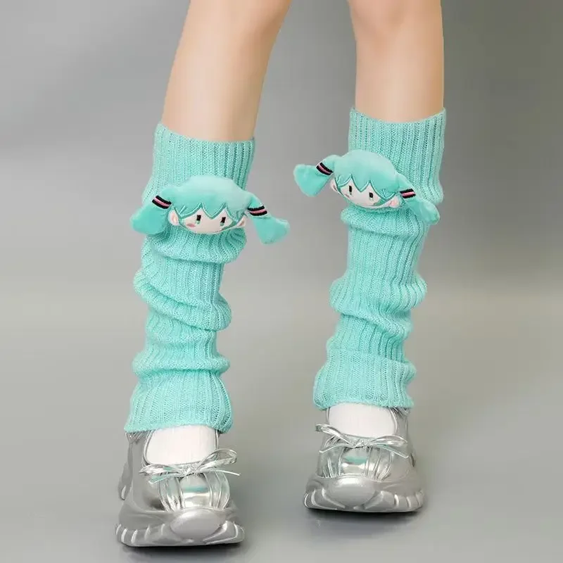 Hatsune Miku Thigh Highs with Kawaii Macaron Colors Cute hatsune miku Lolita Legginsy dla dziewczynek