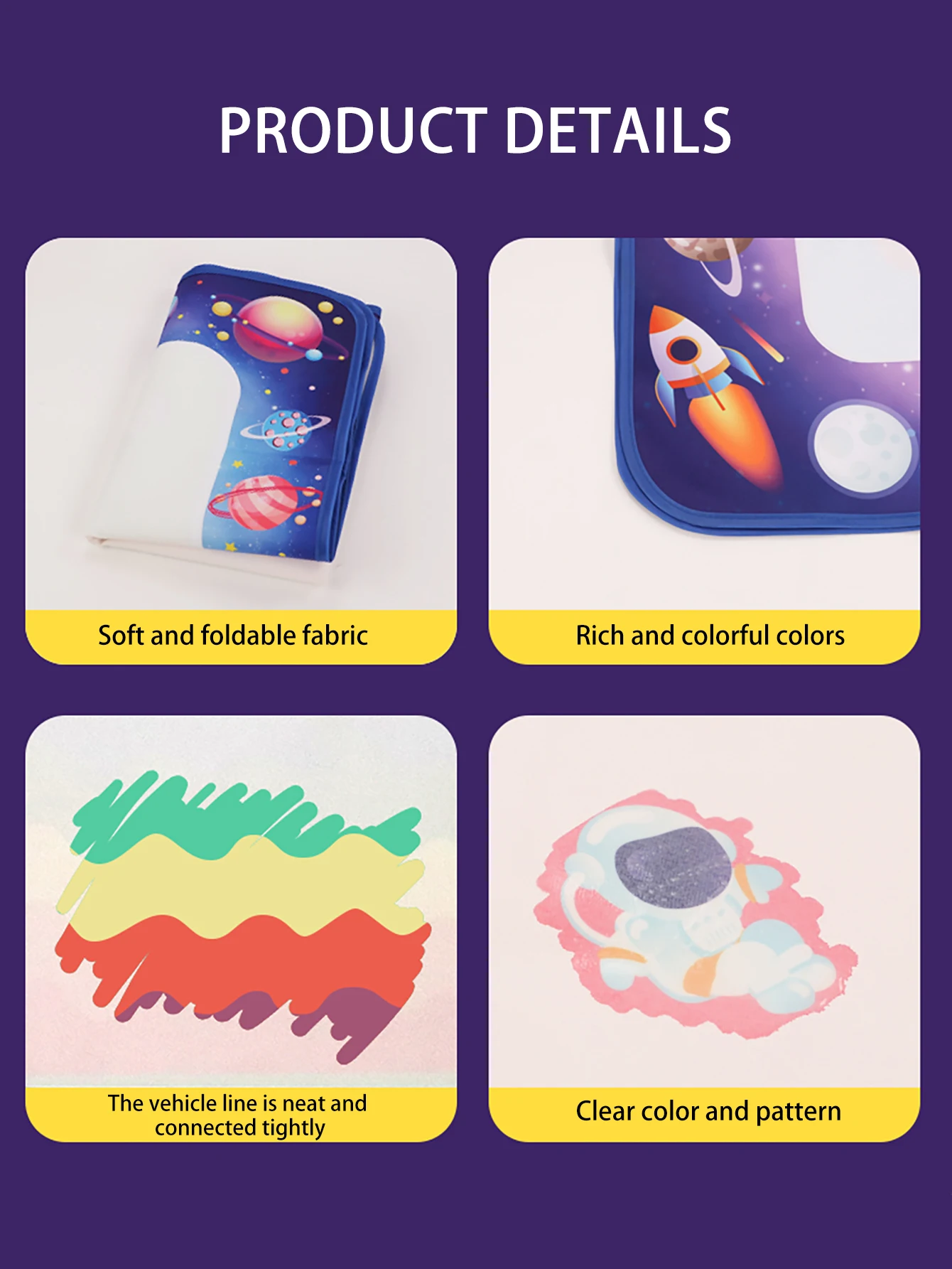 قماش مائي مضيء للأطفال، بطانية جرافيتي ألغاز، لوحة رسم وكتابة قابلة للطي، ألعاب تعليمية مونتيسوري #5