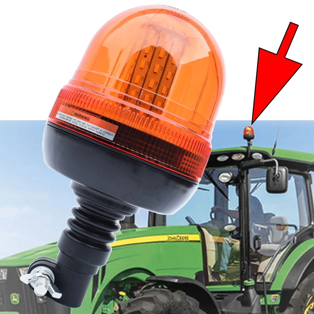 luz de aviso led beacon para trator john deere flash rotativo lampada estroboscopica de emergencia para silvicultura agco caminhao ambar 01