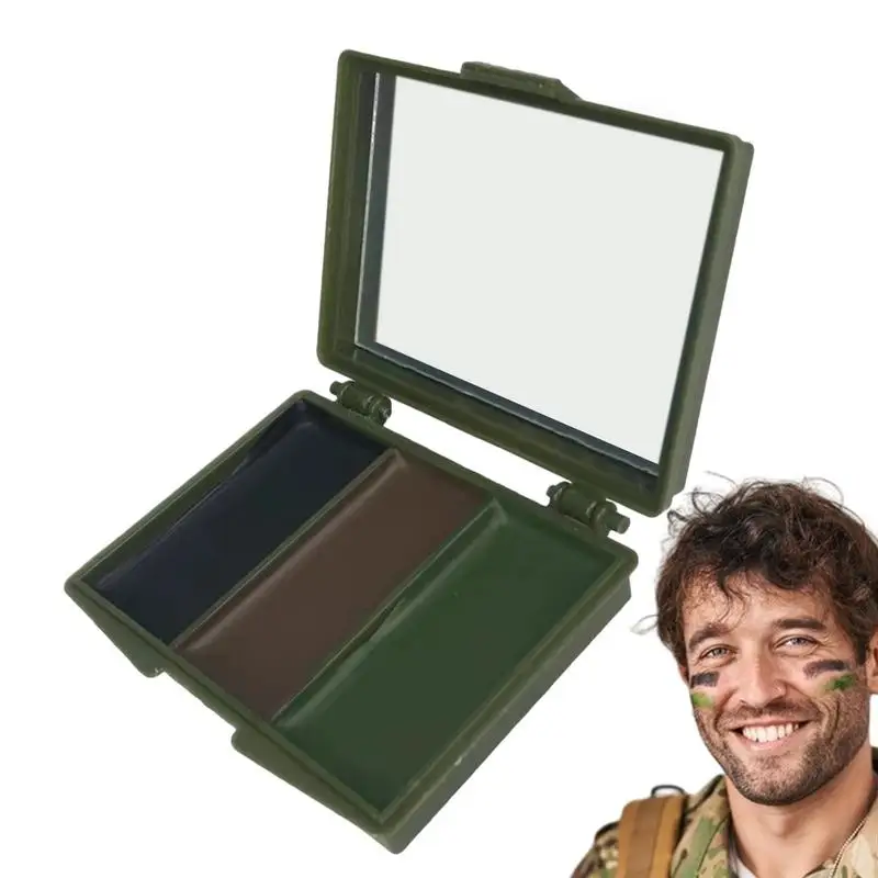 3 Colors Face Paint Camouflage Oil Makeup Long Lasting Military Training Hunting Tacticals Football Gear Compact Concealment