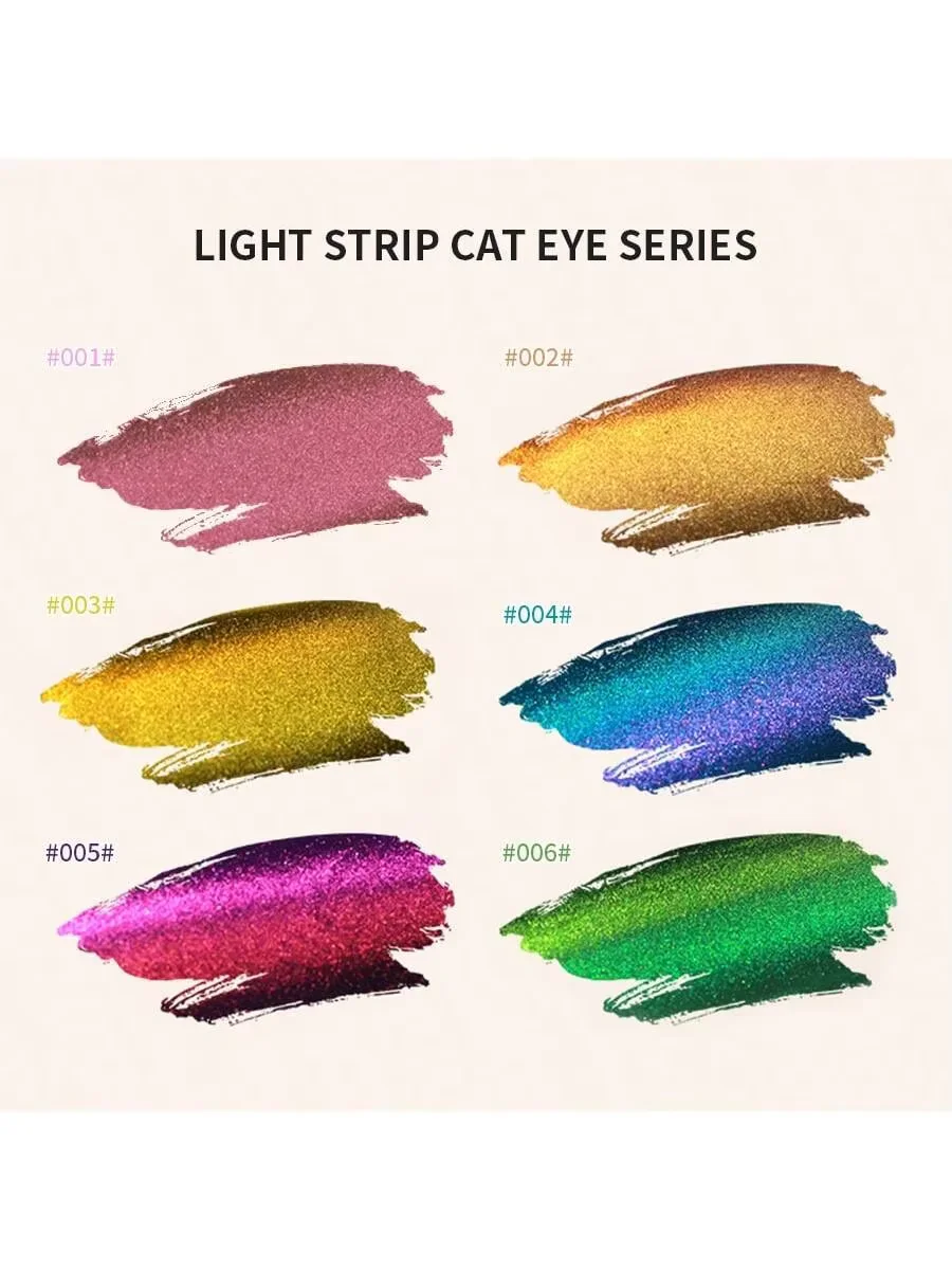 6 قطع 10 مل من طلاء الأظافر المغناطيسي المخطط الشهير على شكل عين القطة، متوفرة بـ 6 ألوان، مناسبة كهدية للنساء.