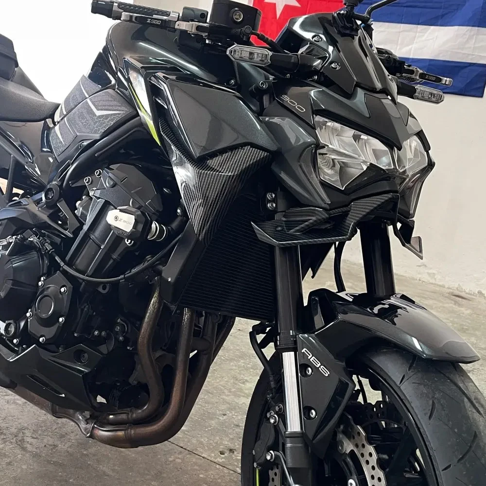 Motorcycle Front Naked Downforce Spoilers Winglet For KAWASAKI Z900 Z 900 2020-2024 Aerodynamic Beak Nose Cone Extension Cowl