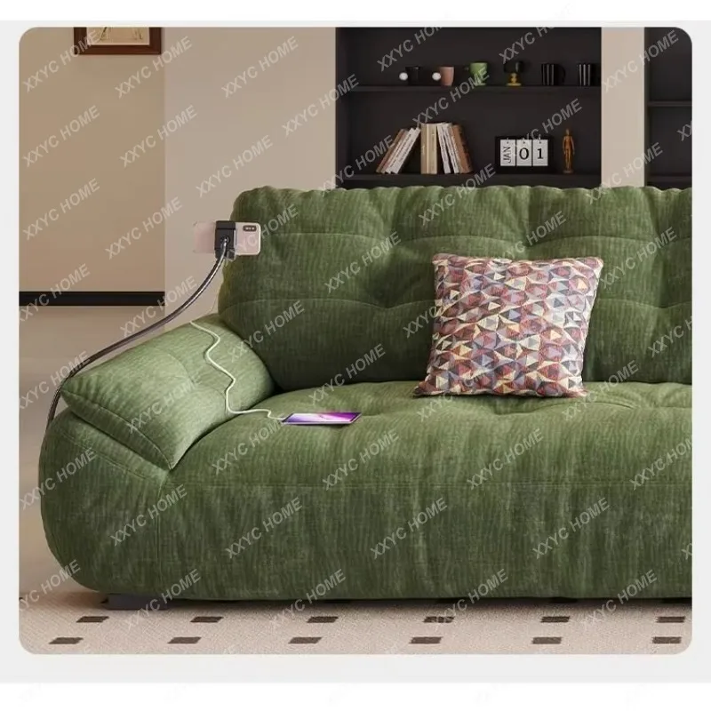 ML Fabric: chenille cotton, linen, cloud cream, simple and multi-functional, charging inline sofa