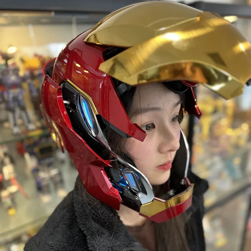 Voice-activated Deformation Helmet Anime Iron Man Mk50 Collection Figures Wearable  Around Animation Derivatives Model Toy Gift