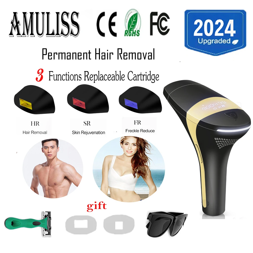 Amuliss 2024New Laser Hair removal dropshipping Hot sell LaserEpilator Permanent IPL PainlessTrimmer Electric depilador a laser