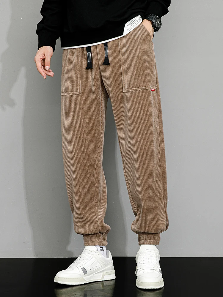 Plus Size 8xl New Men's Sweatpants Baggy Joggers Fashion Corduroy Hip Hop Streetwear Harem Pants Men Casual Loose Big Trousers