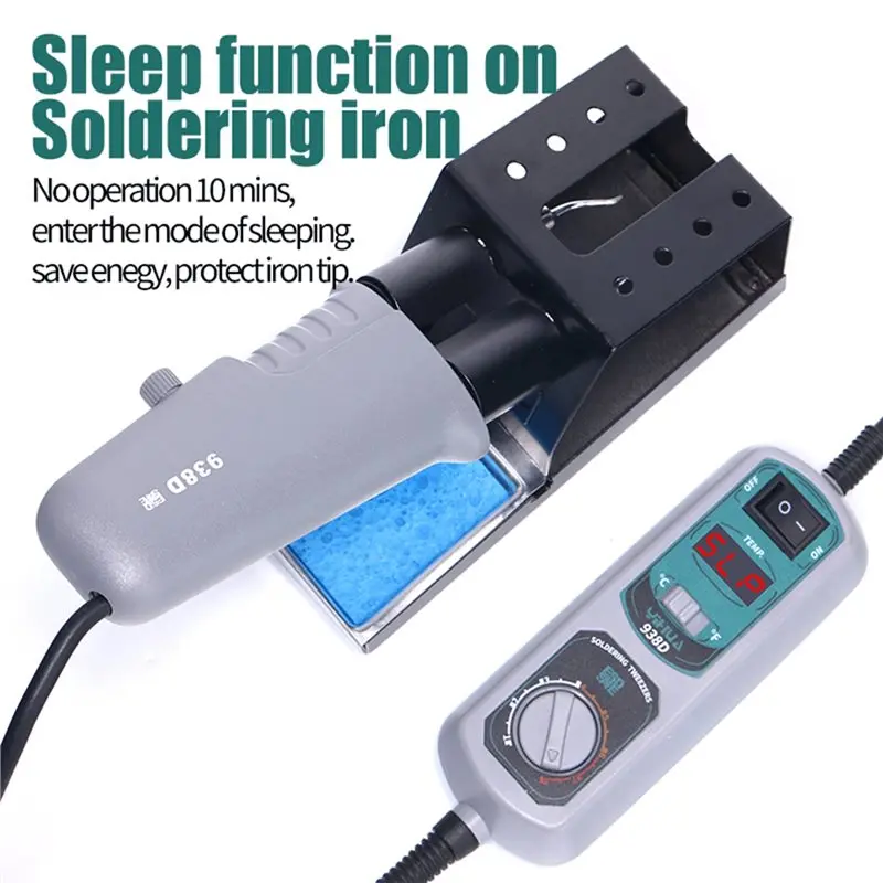 Y42A-938D Portable Tweezers Soldering Station 220V Soldering Iron Station Chip Desoldering Kit Set EU Plug