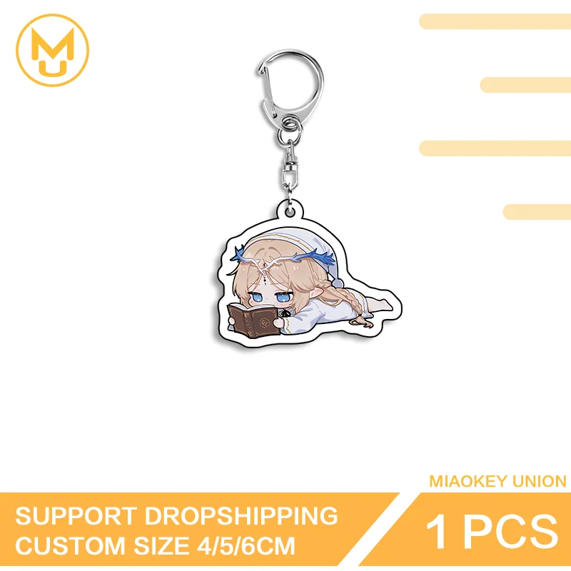 Chibi Prone Posture Pajamas Wuthering Waves Cartethyia Art DIY Premium Double Sided Key Chains Innovative Pretty Jewelry