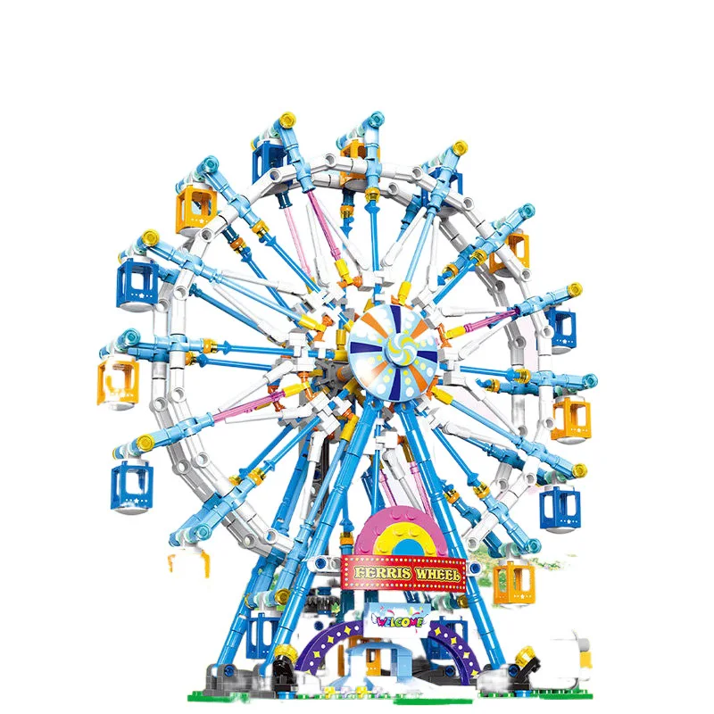 

City Friends Rotating Ferris Wheel Building Blocks Electric Bricks with Light Toys for Children Birthday Gifts