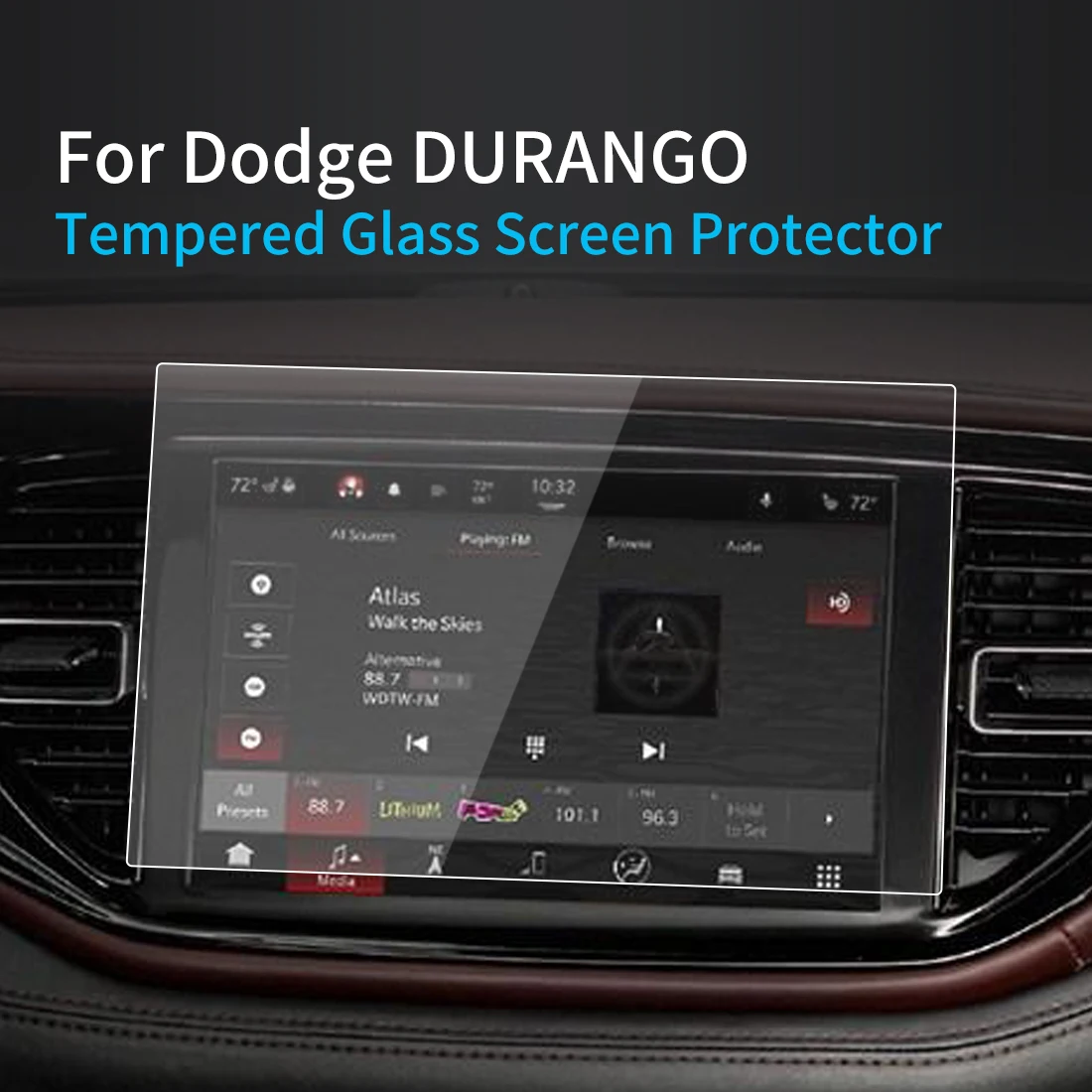 

For 2023 Dodge DURANGO SRT Screen Protector Tempered Glass Protective Film Navigator Protection Auto Car Stickers Accessories