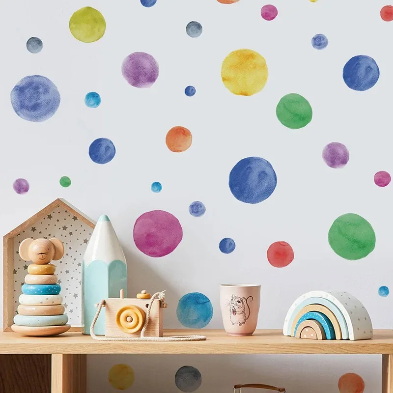 4pc/set Colorful Polka Dot Wall Sticker Wallpaper Home Decoration Living Room Wall Art Bedroom Accessories