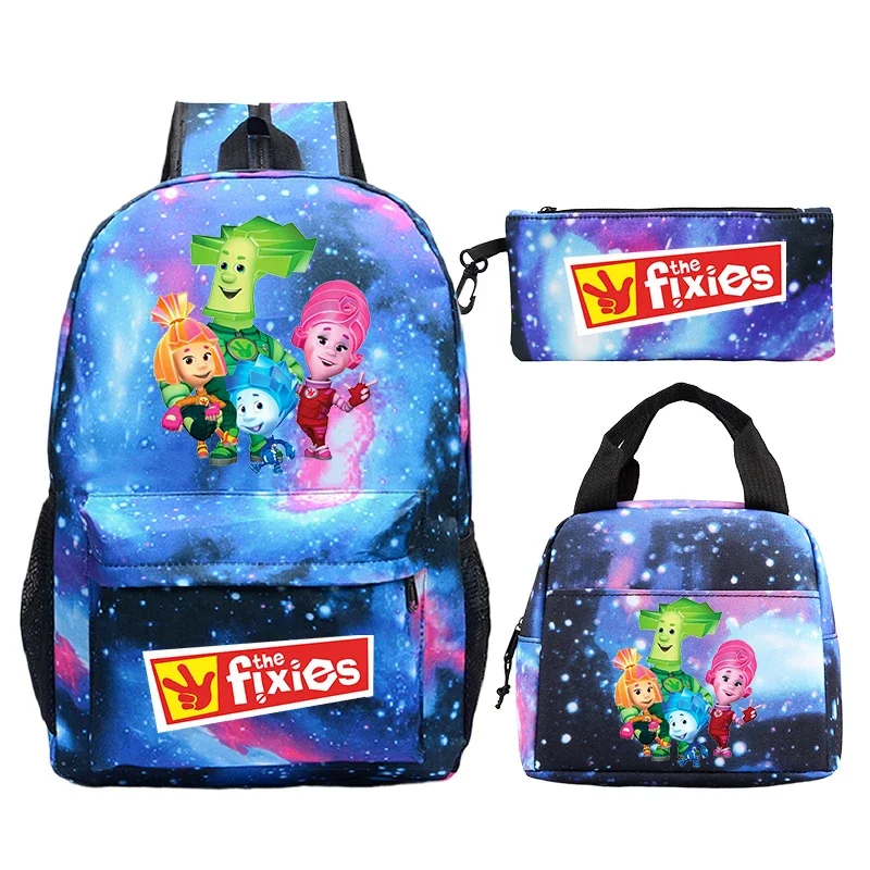 

The Fixies 3pcs Backpacks Cartoon Anime Schoolbag with Lunch Bag Lightweight Kids Bookbag Student Rucksack Back To School Gifts