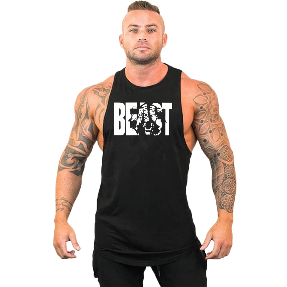 Beast Workout Gym Tank Top Mens Muscle Sleeveless Sportswear Shirt Stringer Fashion Clothing Bodybuilding Singlets Fitness Vest