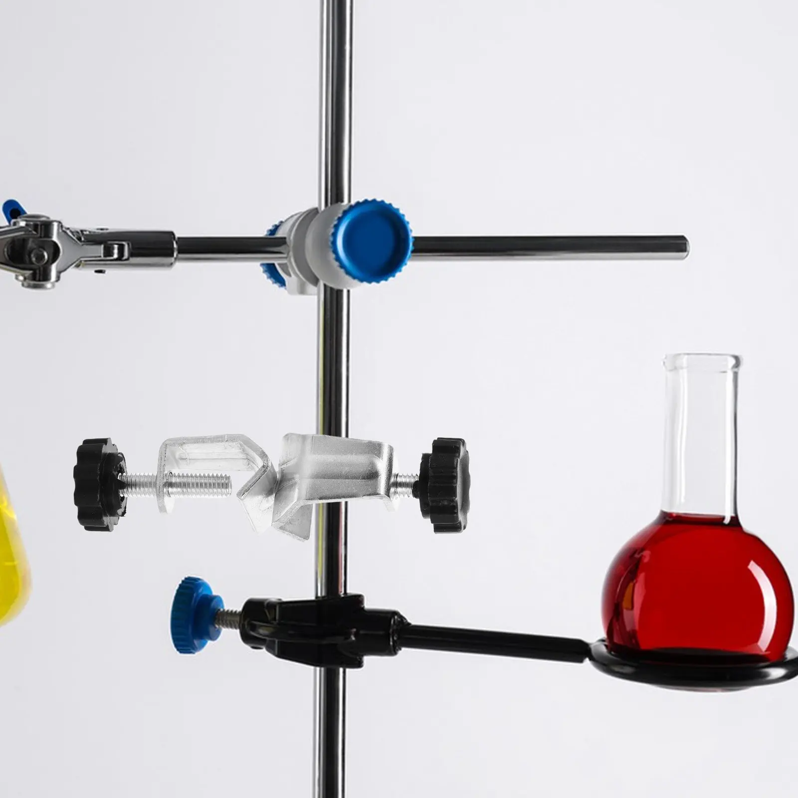 Lab Clamp for Lab Stands – Dual Adjustable Screw, Flask Test Tube Funnel Holder, Stable Mounting Equipment