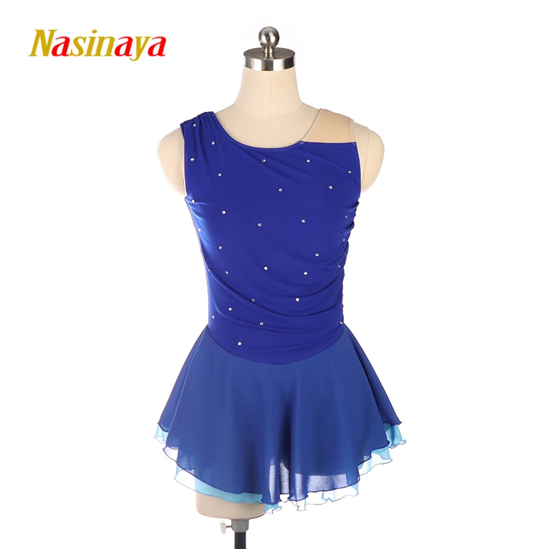 Figure Skating Performance Dress, Children's Adult Girls' Competition Grade Exam Skirt, Sleeveless