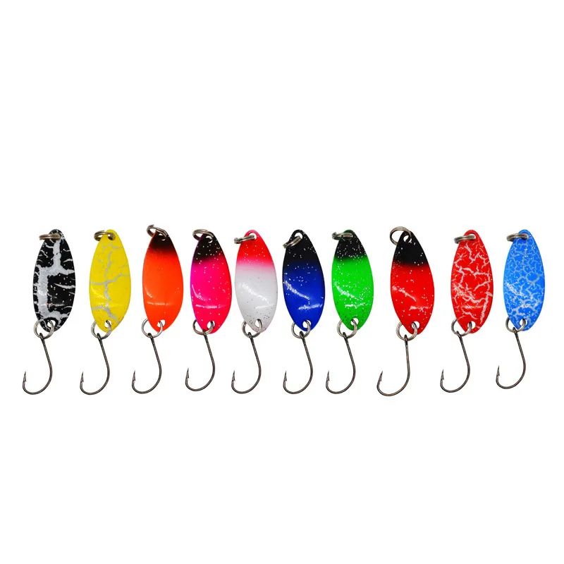 

Flutter Spoon Fishing 3g 32mm 10 Pcs Lot With Sharp Single Hook Fishing Spoon Lures For Mackerel Bass Trout Fishing
