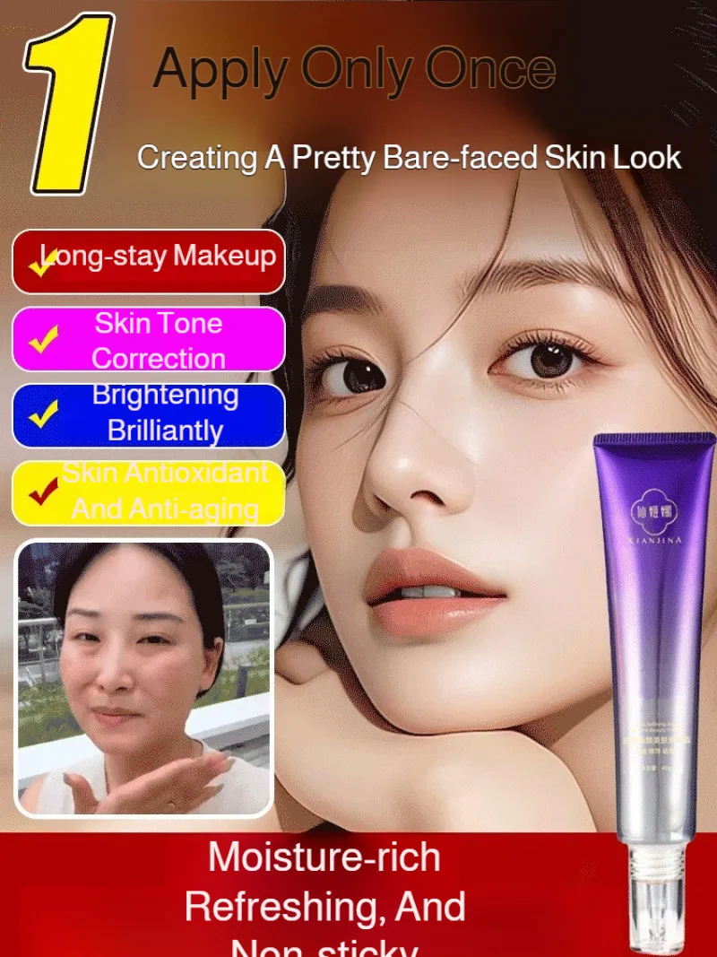 Multi-Effect Foundation Makeup Pearl Glow Firming and Brightening Cream 2-Pack 40g Tightening BB Cream for Natural Makeup