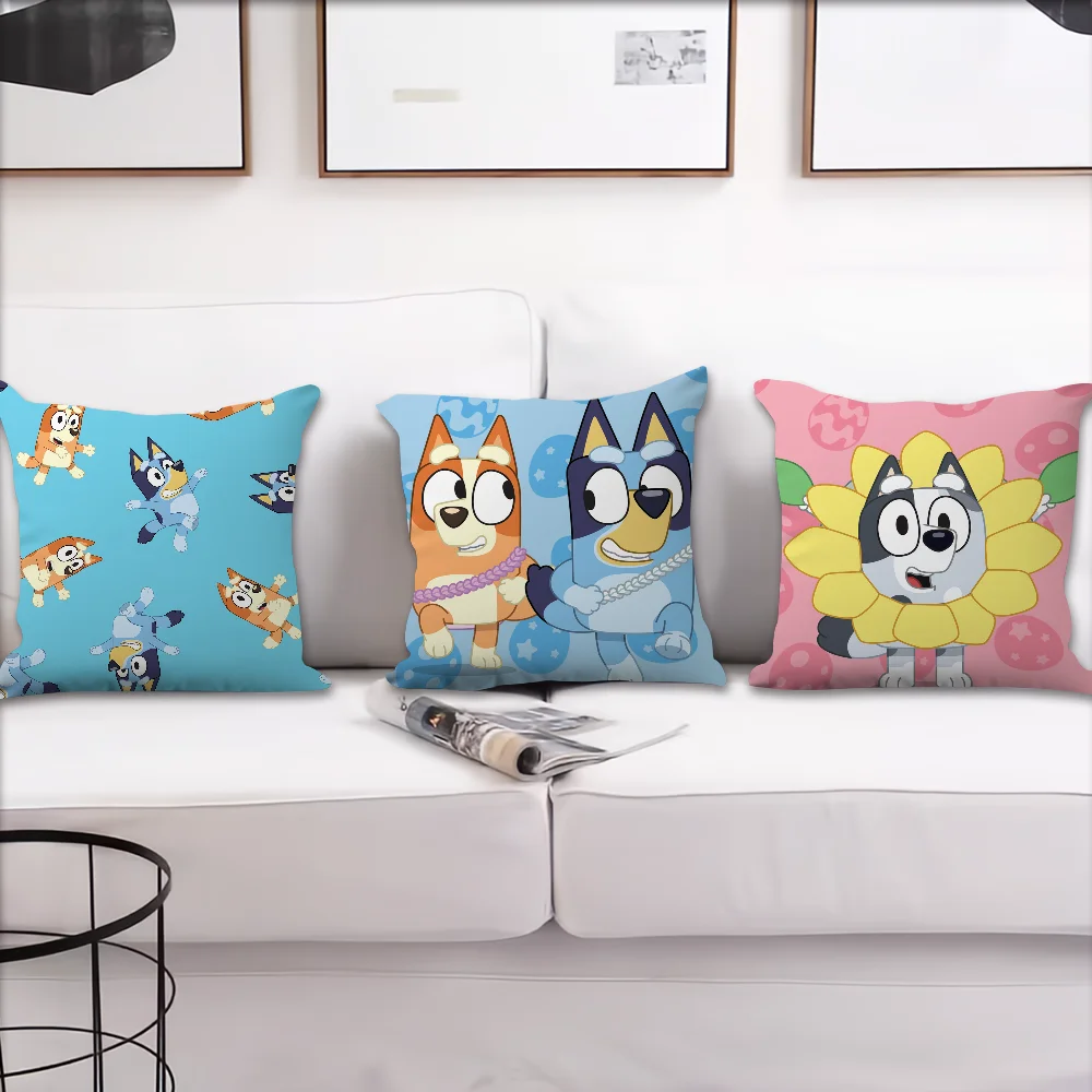 cushion Cartoon cover Cat Pillow Case Room Bedroom B-BlueyS Sofa Dog Living Backrest Car Square Headboard