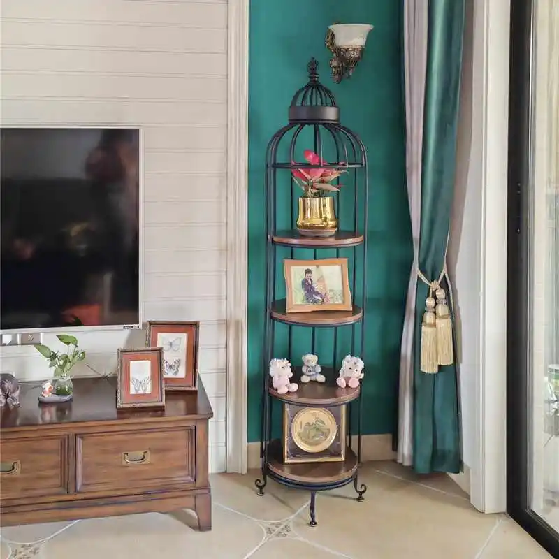 Modern Iron Art Plant Stand Multi-Layer Shelves Decorative Bird Cage Design Versatile Plant Racks for Home Garden Storage Shelf