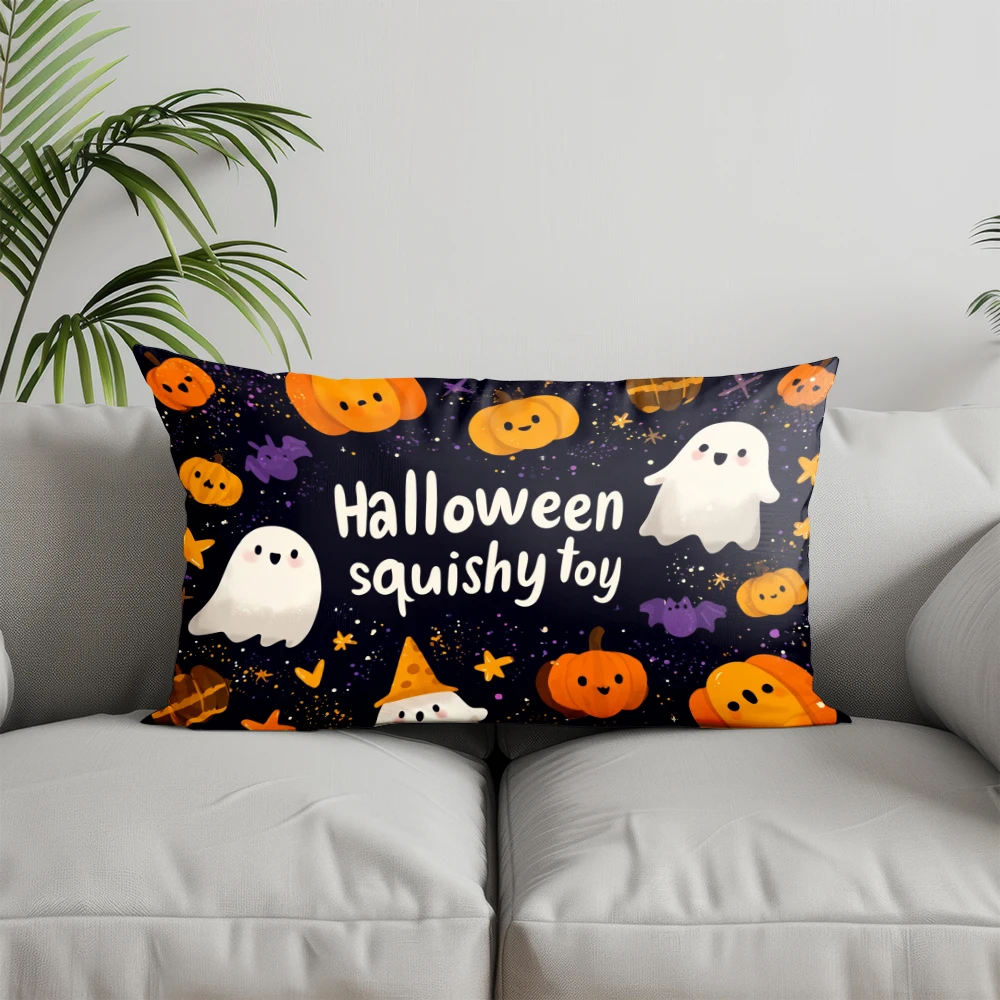 Home Decor Cute Halloween Squishy Toy Pillow Suitable For Sofa Bedroom Car Pillow Cover Cushion Rectangular Back Cushion