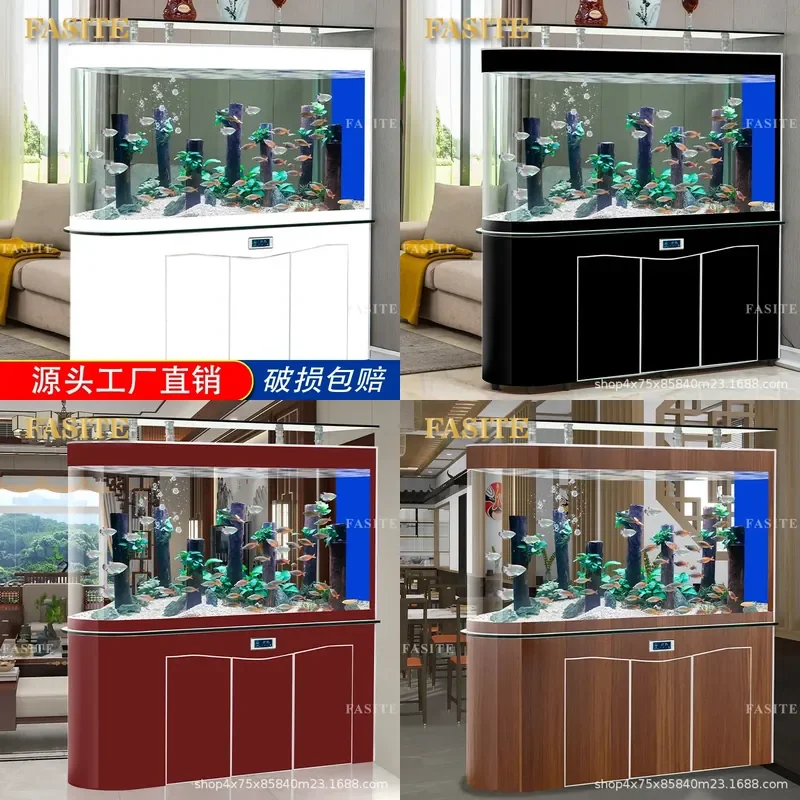 For Chuanghai Bullet Bottom Filter Dragon Fish Tank Household Medium Large Screen Partition Living Room Floor Aquarium