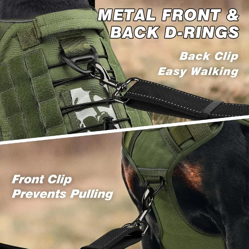Outdoor Dog Tactical Chest and Back Belt for Large Dogs - Anti-Pull, Blast-Resistant, Pet Service Vest Dogs Accessories