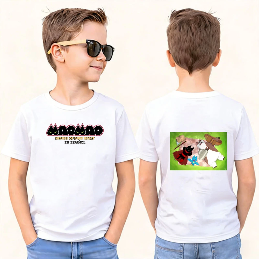 Mao Mao Heroes of PureHeart Kids T-Shirt Cute Picnic Cotton Tops for Boys Girls Children's Clothing Cartoon Themed Graphic Tee