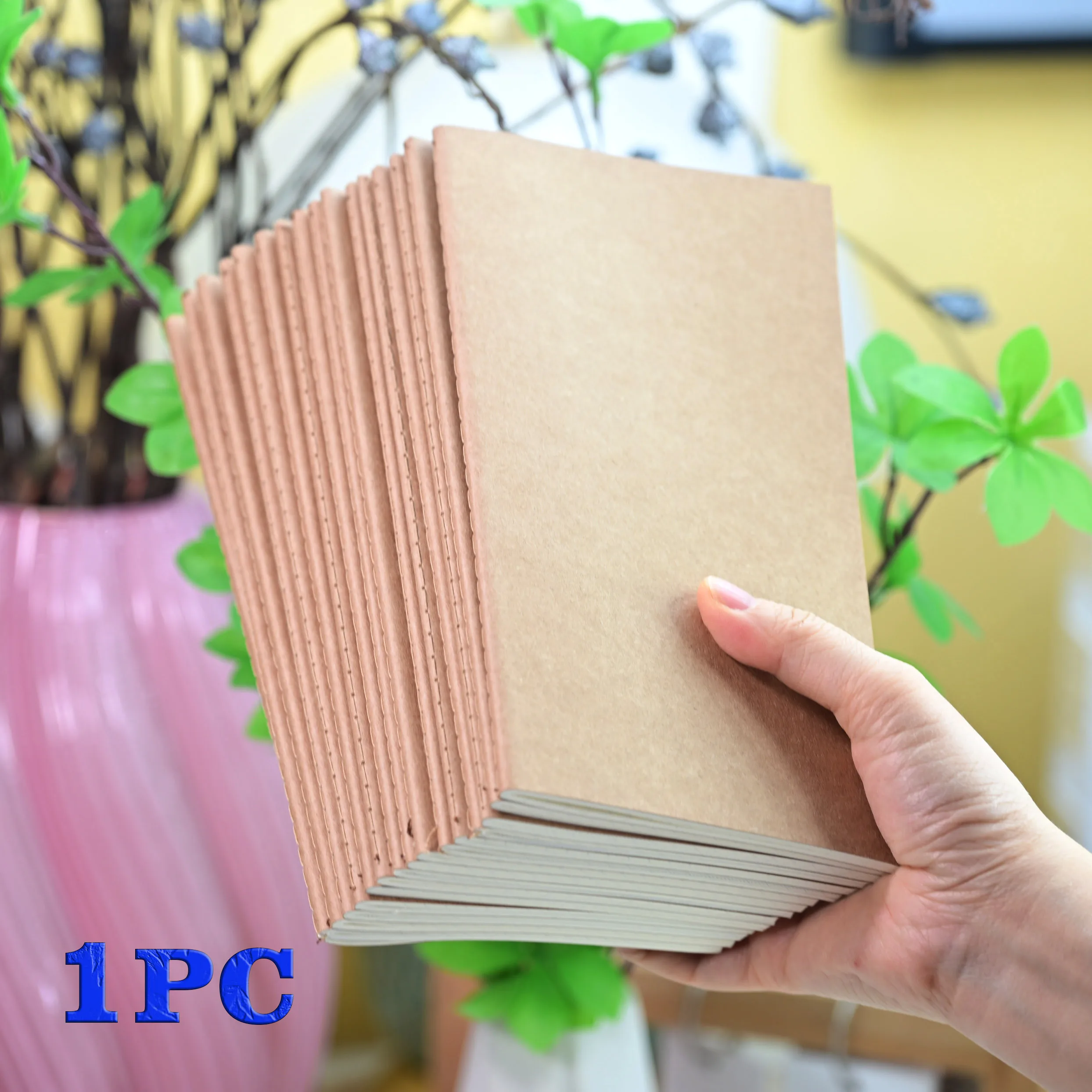 1PC A6 Kraft Cover Stapled Travelers Notebook Refill Inserts, 4 Types Paper Blank/Lined/Grid/Dot, TN for Travel Journal Gift Set
