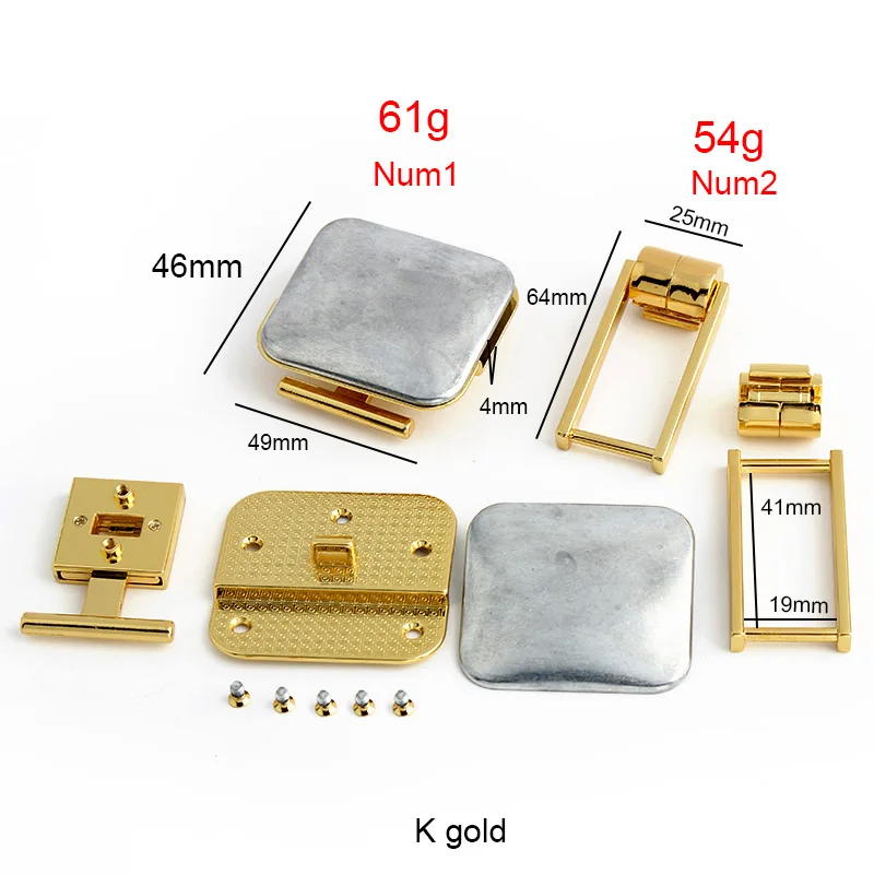 2-10Sets K Gold Bag Clasps Button Metal Magnetic Button Locks For DIY Bags Handbag Purse Wallet Craft Hardware Parts Accessories