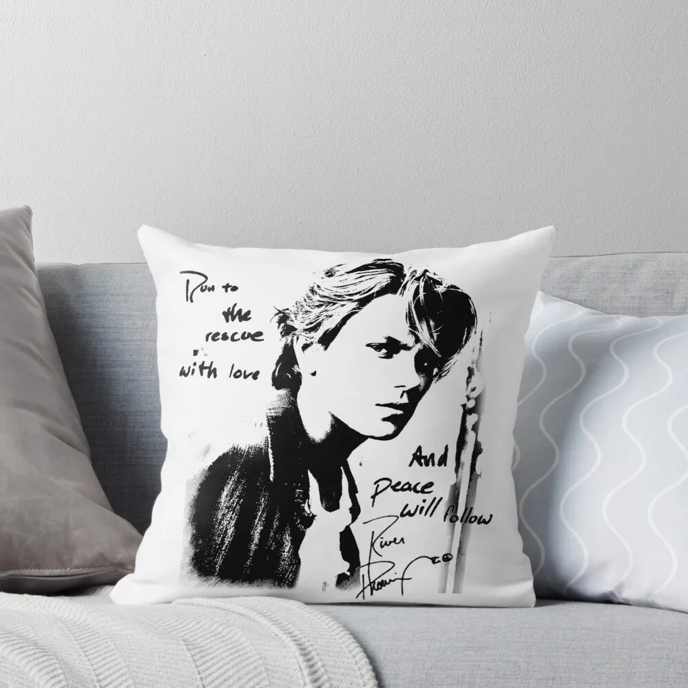 

River Phoenix Quote Throw Pillow bed pillows luxury decor Cushions Home Decor Sofas Covers pillow