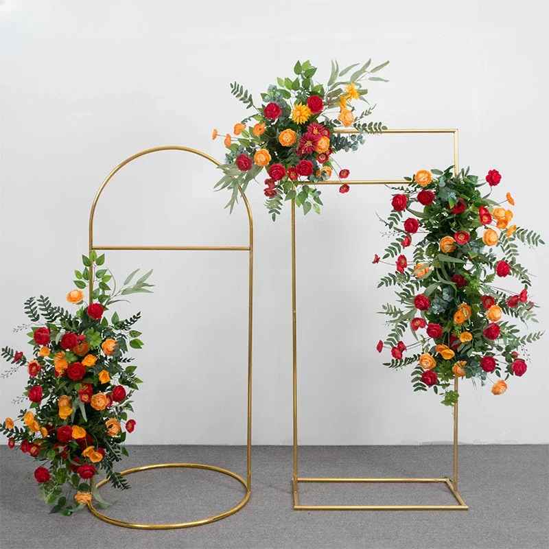 2020 New Wedding Props Flower Door Frame Background Rack Wedding Flower Stand Signage Wrought Iron Square Arch Exhibition Stand