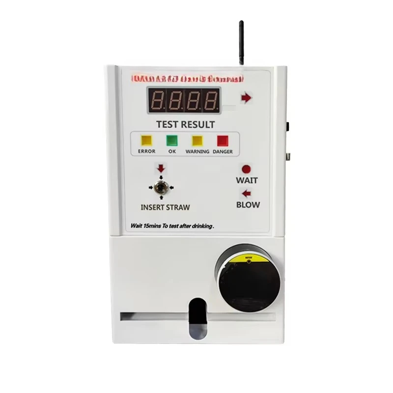 Independent Alcohol Tester Digital Alcohol Tester, using a straw to blow